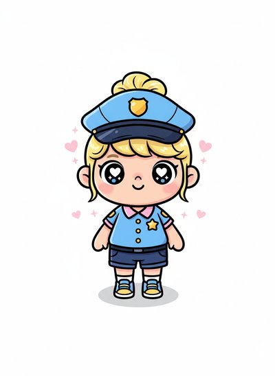 Ashley the Little Officer 🚓 - Kawaii Cute