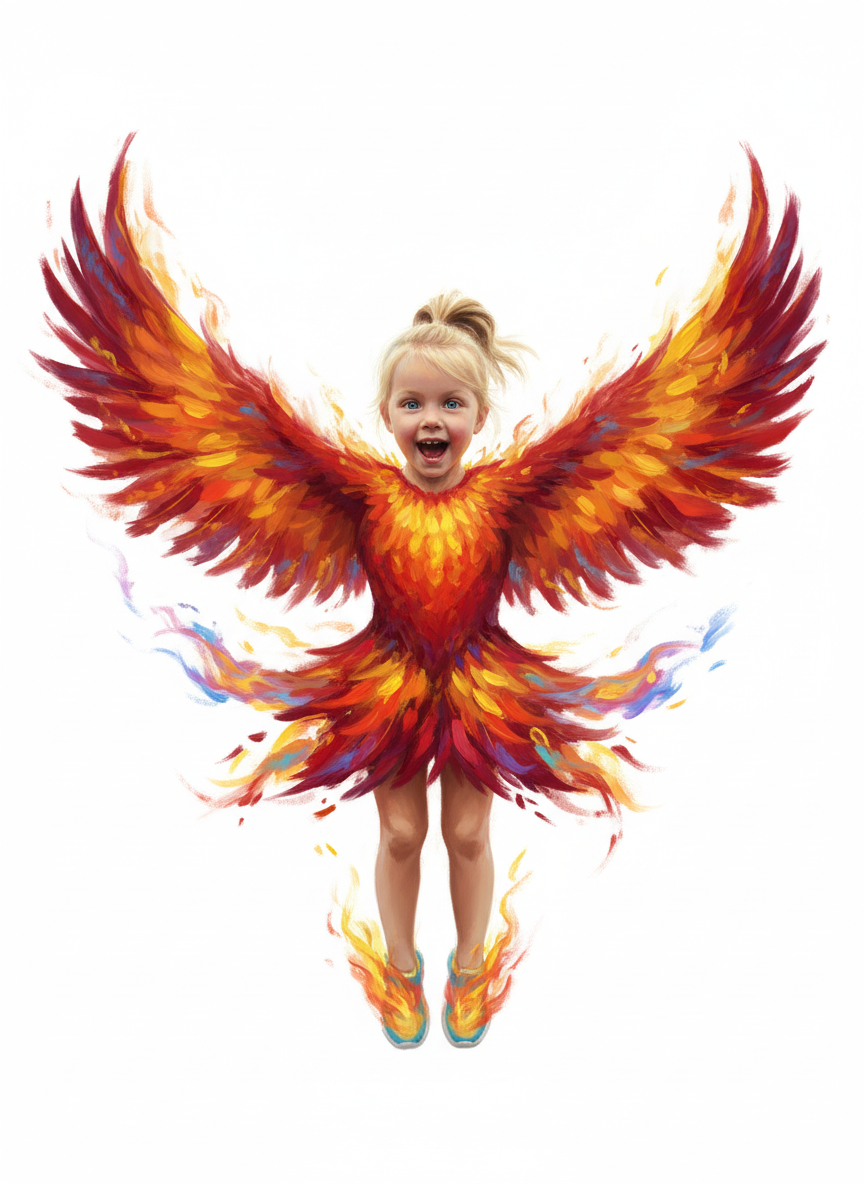 Ash the Firebird - Impressionist Painting