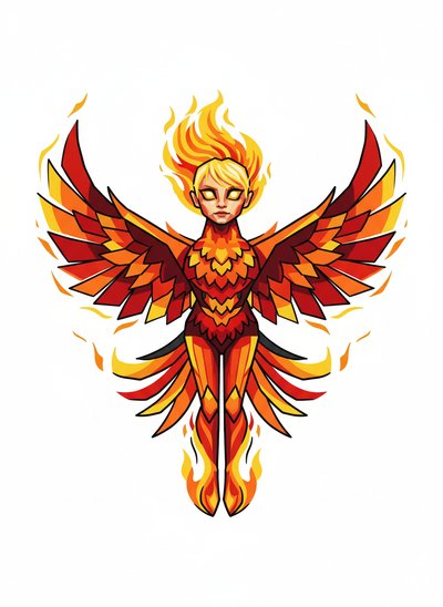 My Girl the Phoenix 🌟 - Cubist Painting