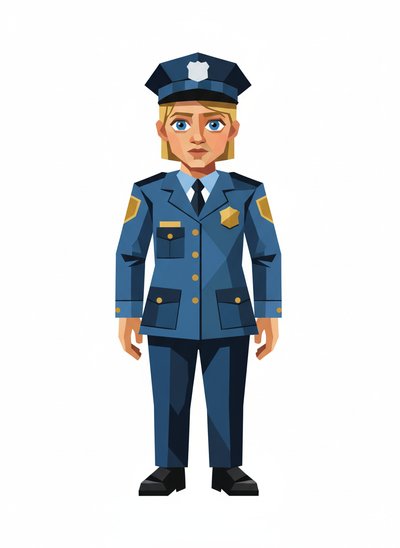 Ashley the Little Officer 🚓 - Cubist Painting