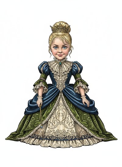 Ashley the Princess 👑 - Victorian Illustration