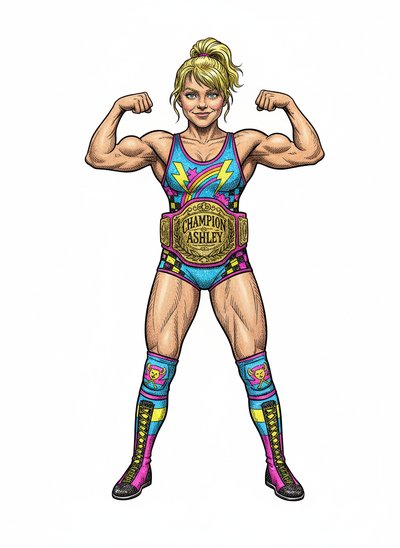 Ashley the Little Wrestler 🌟 - Victorian Illustration