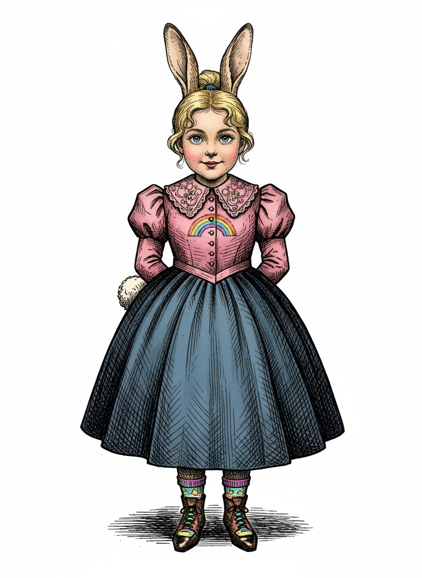 Ashley the Hopster - Victorian Illustration