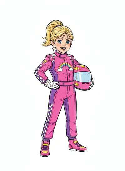 Ashley the Race Car Wonder 🚗 - Classic Coloring Book