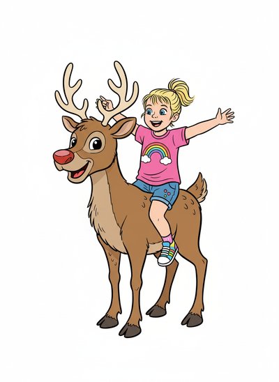Ashley's Reindeer Adventure 🦌 - Classic Coloring Book