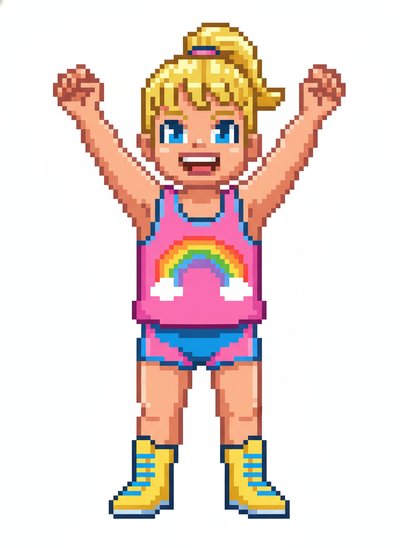 Ashley the Little Wrestler 🌟 - Pixel Art