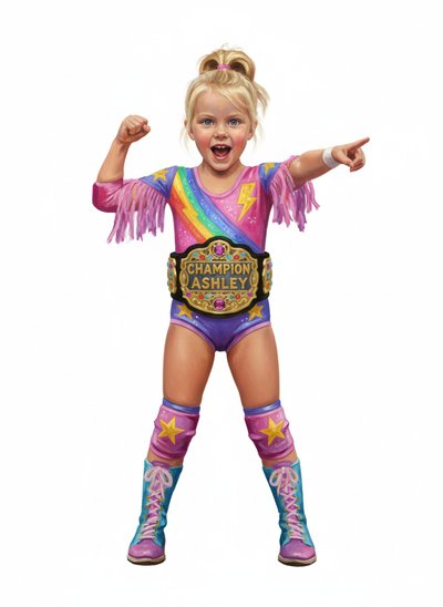 Ashley the Little Wrestler 🌟 - Impressionist Painting