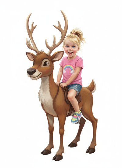 Ashley's Reindeer Adventure 🦌 - Impressionist Painting