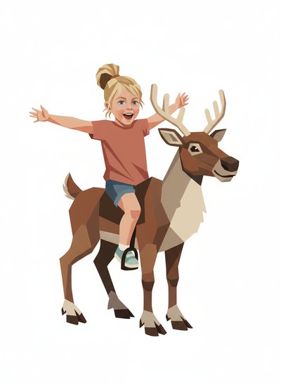 Ashley's Reindeer Adventure 🦌 - Cubist Painting