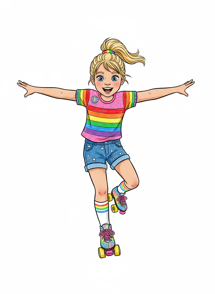 Ashley the Disco Skater - Classic Coloring Book