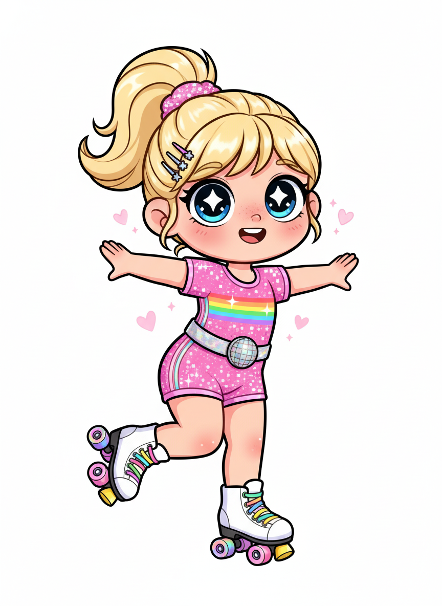 Ashley the Disco Skater - Kawaii Cute