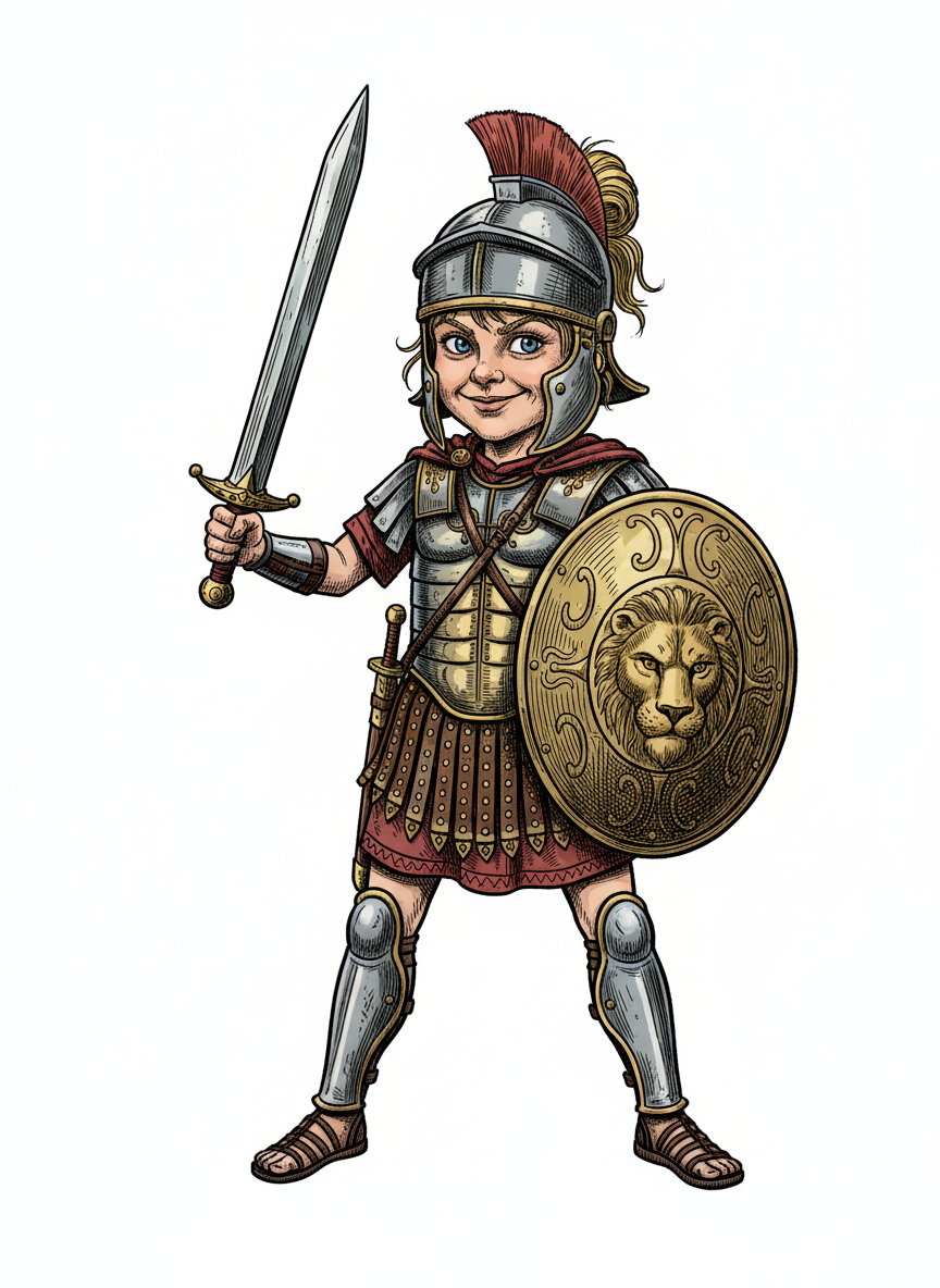 Ashley the Gladiator - Victorian Illustration