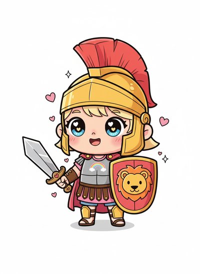 My Little Gladiator Girl 🛡️ - Kawaii Cute