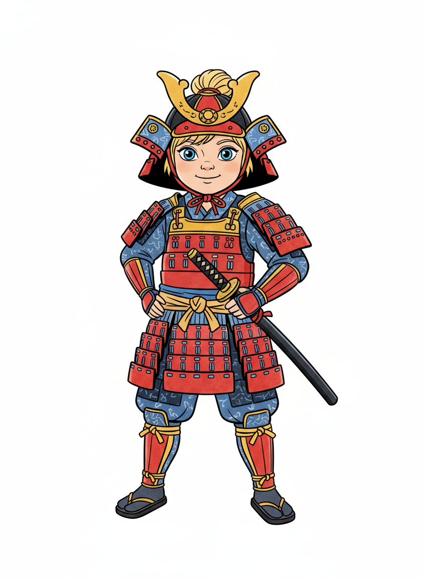 Samurai Ashley - Classic Coloring Book