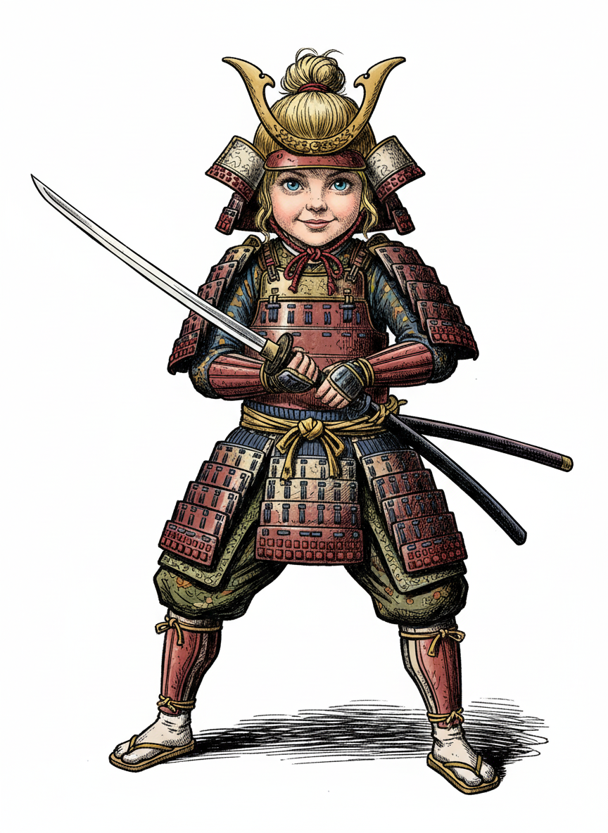 Samurai Ashley - Victorian Illustration