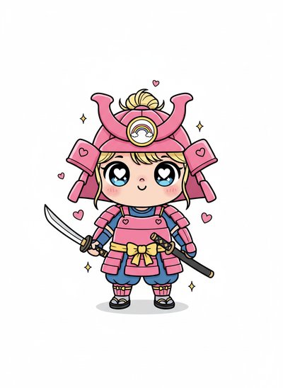 Ashley the Samurai Explorer - Kawaii Cute