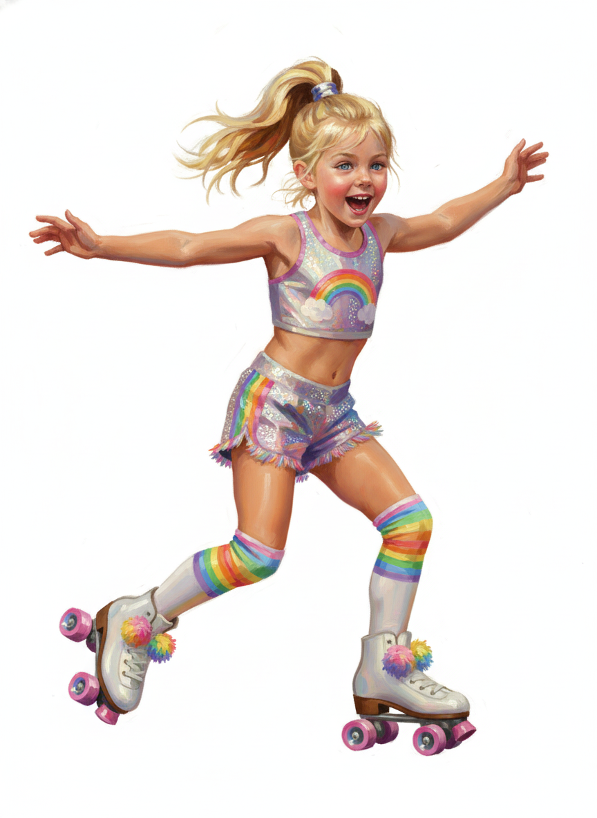 Ashley the Disco Skater - Impressionist Painting