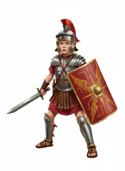 My Little Gladiator Girl 🛡️ - Impressionist Painting