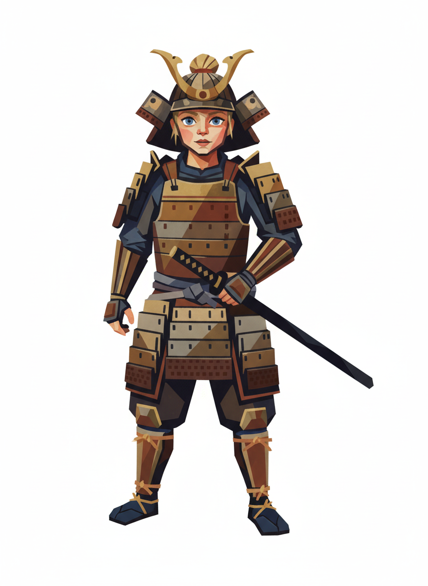 Samurai Ashley - Cubist Painting