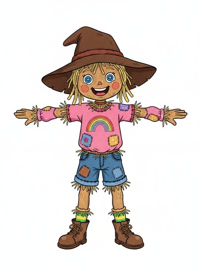 Ashley's Scarecrow Spectacle 🌾 - Classic Coloring Book