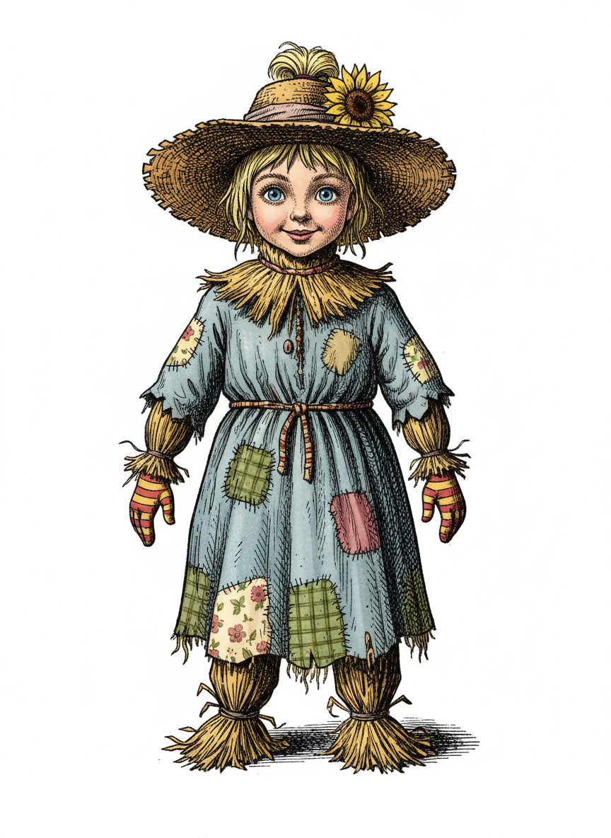 Scarecrow Ashley - Victorian Illustration