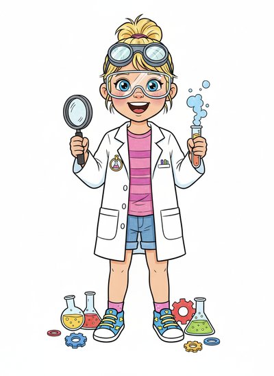 Ashley's Scientific Adventures 🧪 - Classic Coloring Book