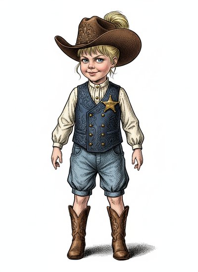 My Girl the Sheriff 🤠 - Victorian Illustration