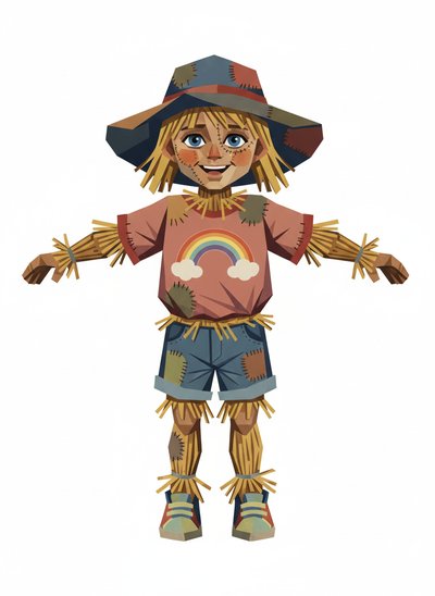 Ashley's Scarecrow Spectacle 🌾 - Cubist Painting