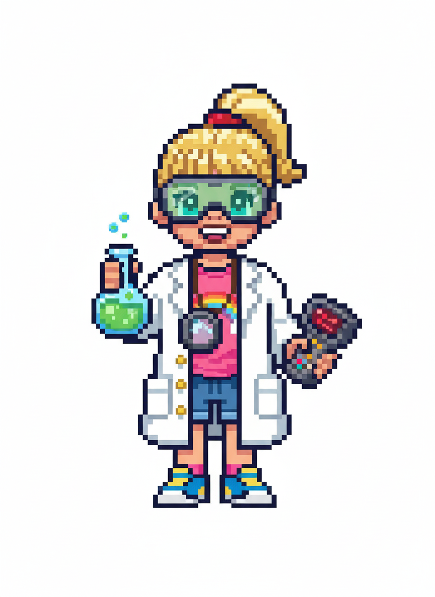 Ashley the Curious Scientist - Pixel Art