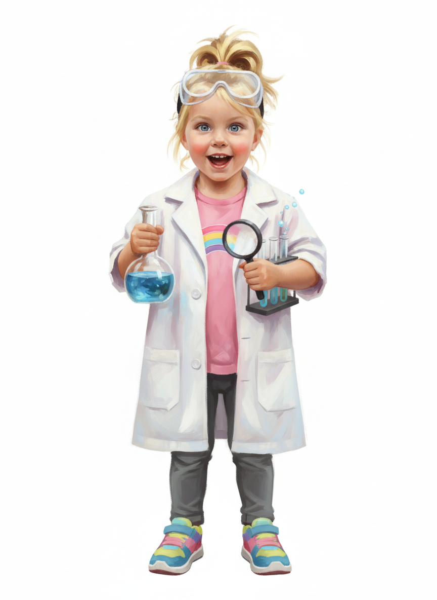 Ashley the Curious Scientist - Impressionist Painting