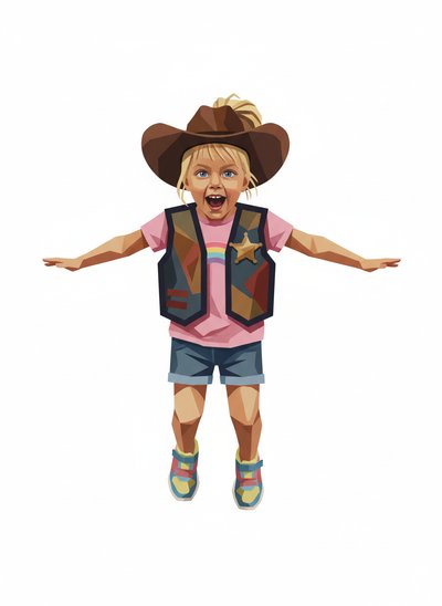 My Girl the Sheriff 🤠 - Cubist Painting