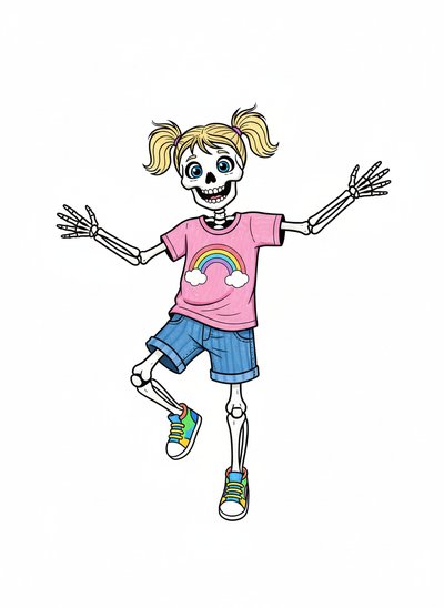 Ashley's Skeleton Adventures 🎃 - Classic Coloring Book