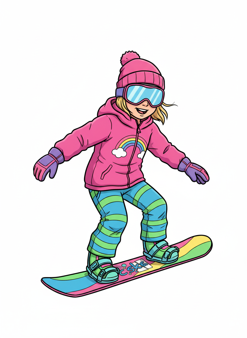 Ashley the Snowboarder - Classic Coloring Book