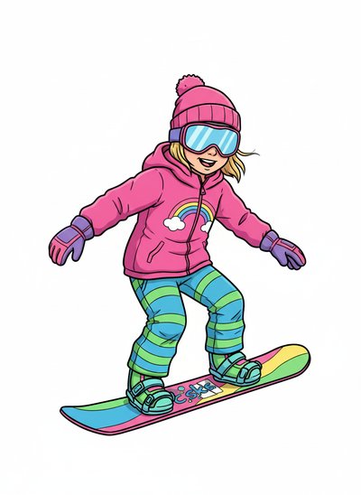 Ashley the Snowboarding Star 🌟 - Classic Coloring Book