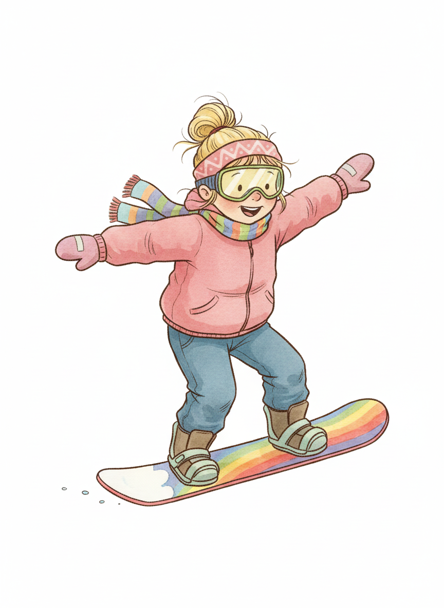 Ashley the Snowboarder - Gentle Pencil