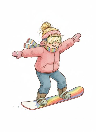 Ashley the Snowboarding Star 🌟 - Gentle Pencil