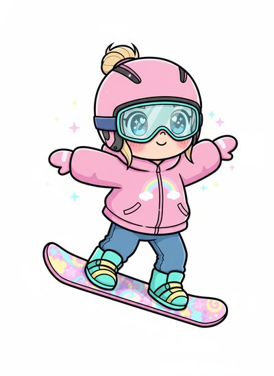 Ashley the Snowboarding Star 🌟 - Kawaii Cute