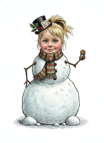 Ashley the Snowy Delight ☃️ - Victorian Illustration
