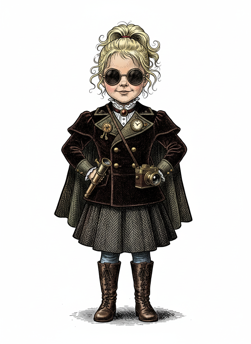 Secret Agent Ashley - Victorian Illustration