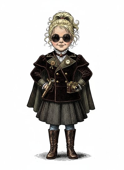 Ashley the Little Spy 🕵️‍♀️ - Victorian Illustration