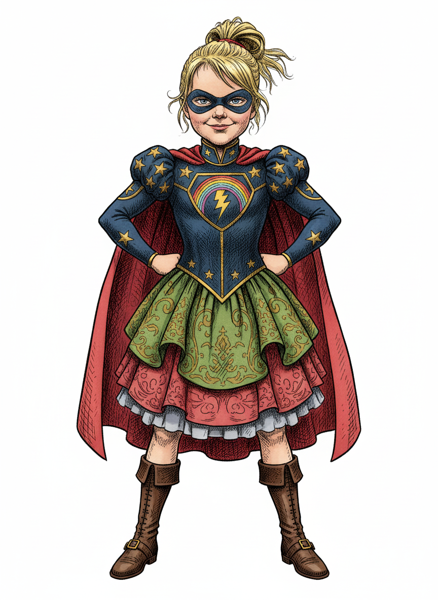 Ashley the Super Wonder - Victorian Illustration