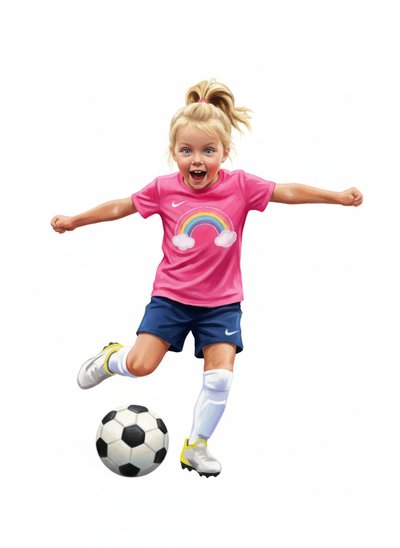 Ashley the Soccer Star 🌟 - Impressionist Painting