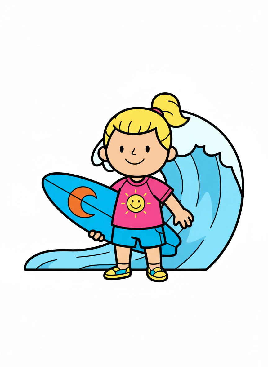 Surfer Ashley - Preschool Simple