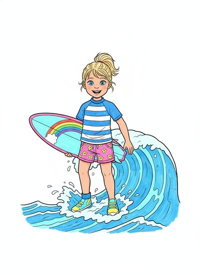 Ashley's Surfer Adventures 🌊 - Classic Coloring Book