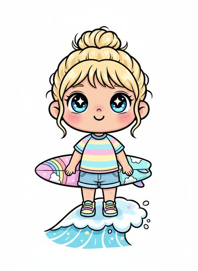 Ashley's Surfer Adventures 🌊 - Kawaii Cute