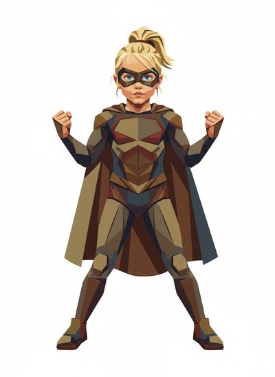 Ashley the Amazing Supergirl 🌟 - Cubist Painting