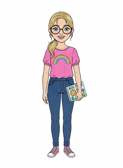 Ashley the Little Teacher 📚 - Classic Coloring Book