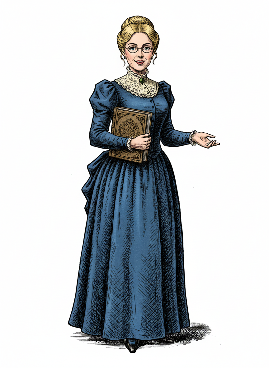 Teacher Ashley - Victorian Illustration