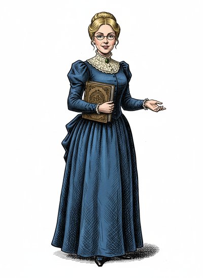 Ashley the Little Teacher 📚 - Victorian Illustration