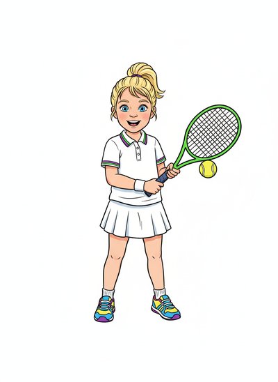 🎾 Ashley's Tennis Adventures - Classic Coloring Book